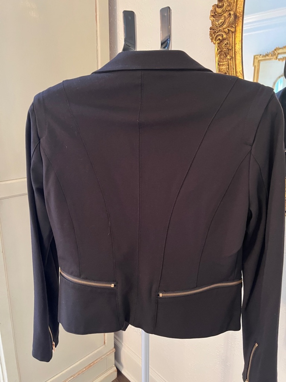 Blank NYC Black Zip-Front Moto Blazer with Gold Zippers - Picture 3 of 7